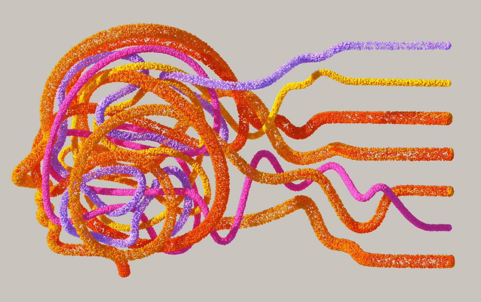 Una visualización abstracta de información compleja que se vuelve clara.